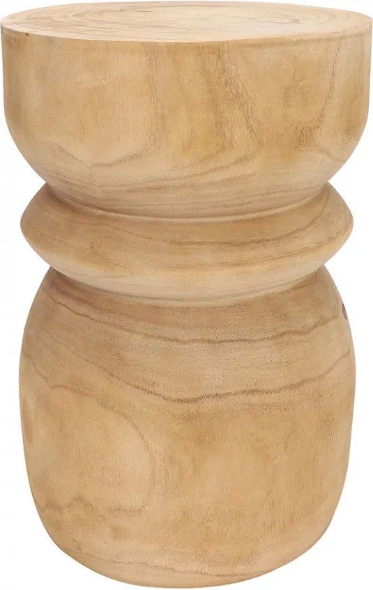 Taburet rotund maro din lemn 28 cm Bikkel Woood