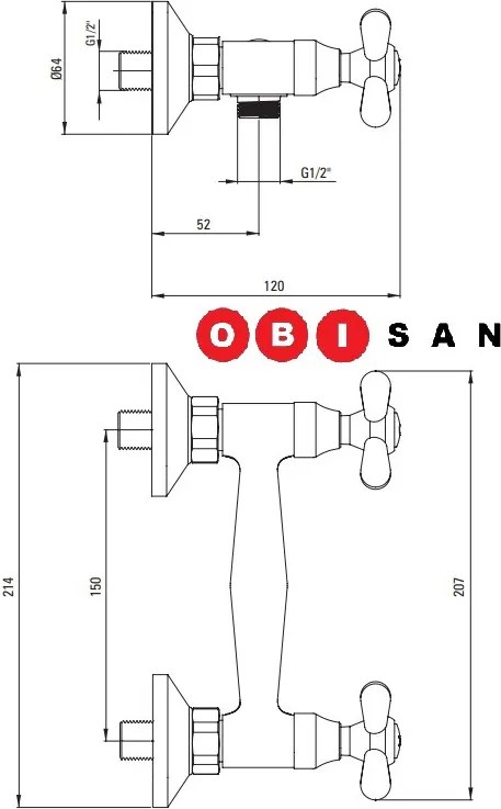 Robinet dus din seria Symetrio BOS_041D