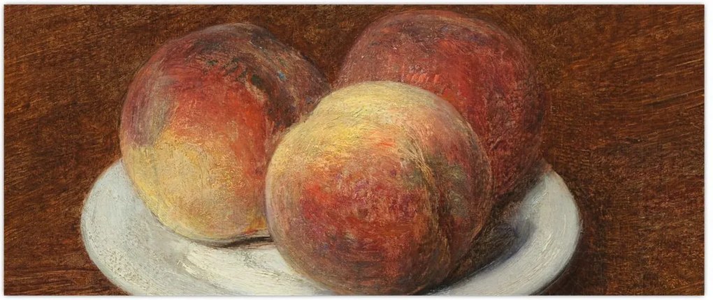 Tablou - Henri Fantin-Latour, Three Peaches on a Plate, reproducere (120x50 cm)