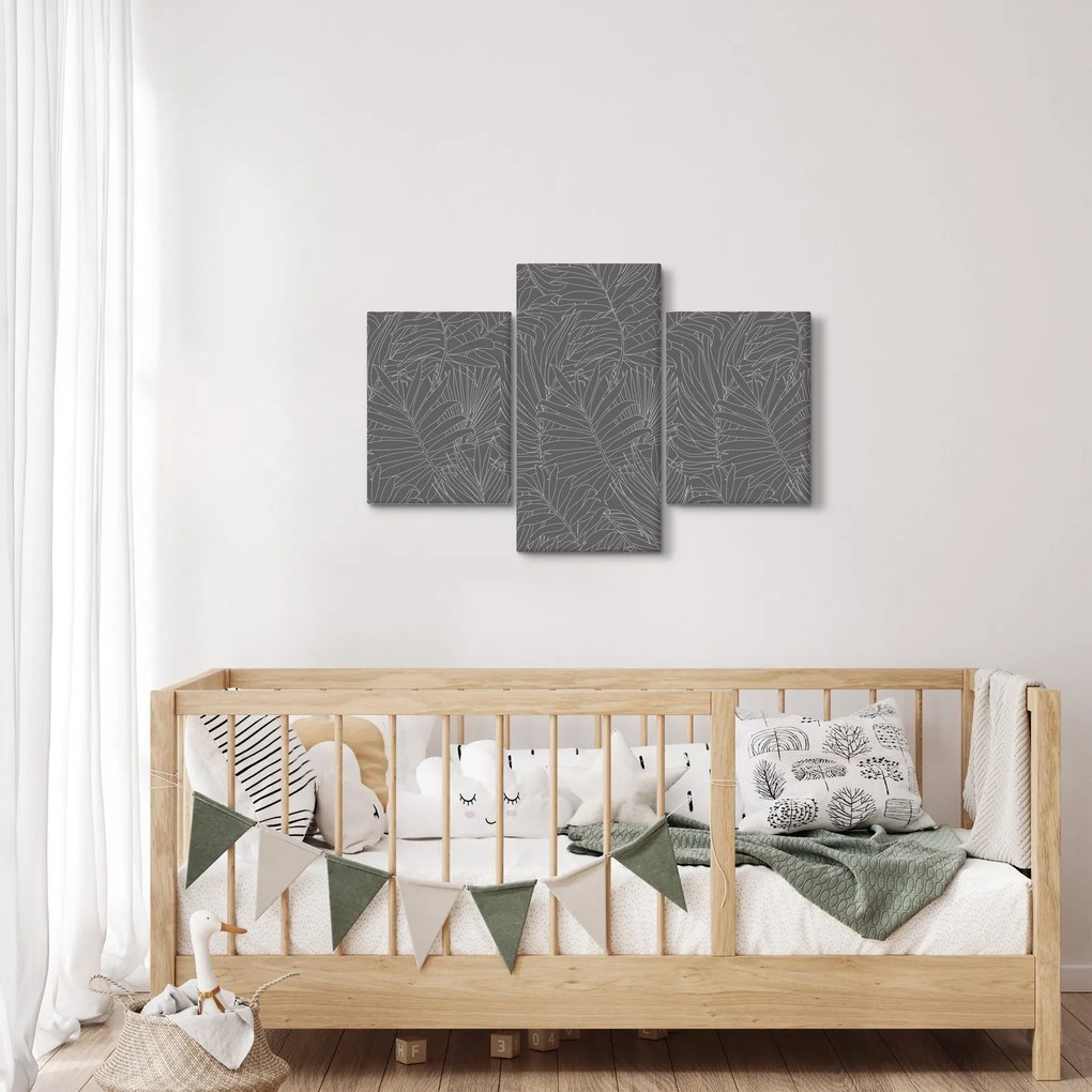 Tablou - Frunze de palmier gri (90x60 cm)