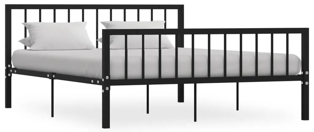 vidaXL Cadru de pat, negru, 160 x 200 cm, metal