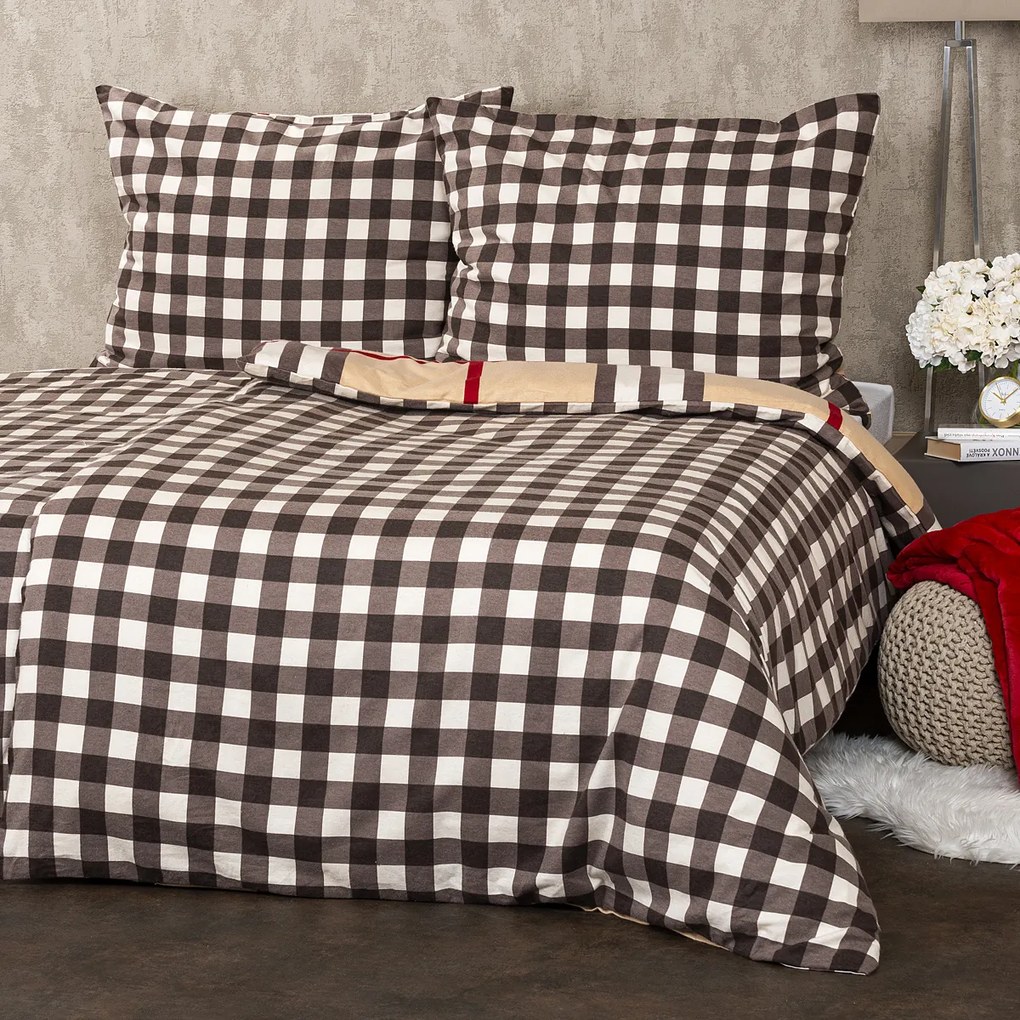 Lenjerie de pat din bumbac flanel 4Home Cub, 220 x 200 cm, 2 buc. 70 x 90 cm