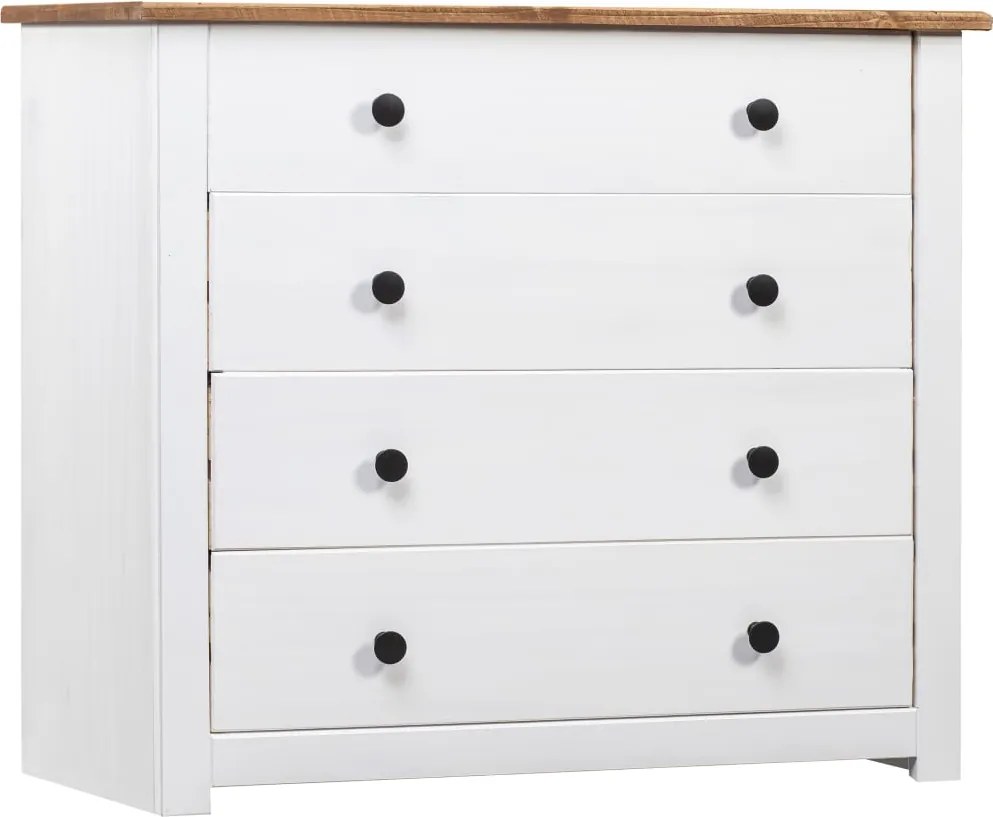 vidaXL Dulap lateral, alb, 80 x 40 x 73 cm, gama pin de Panama