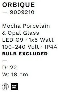 Aplica baie protectie IP44, Portelan mocha, ORBIQUE 22cm