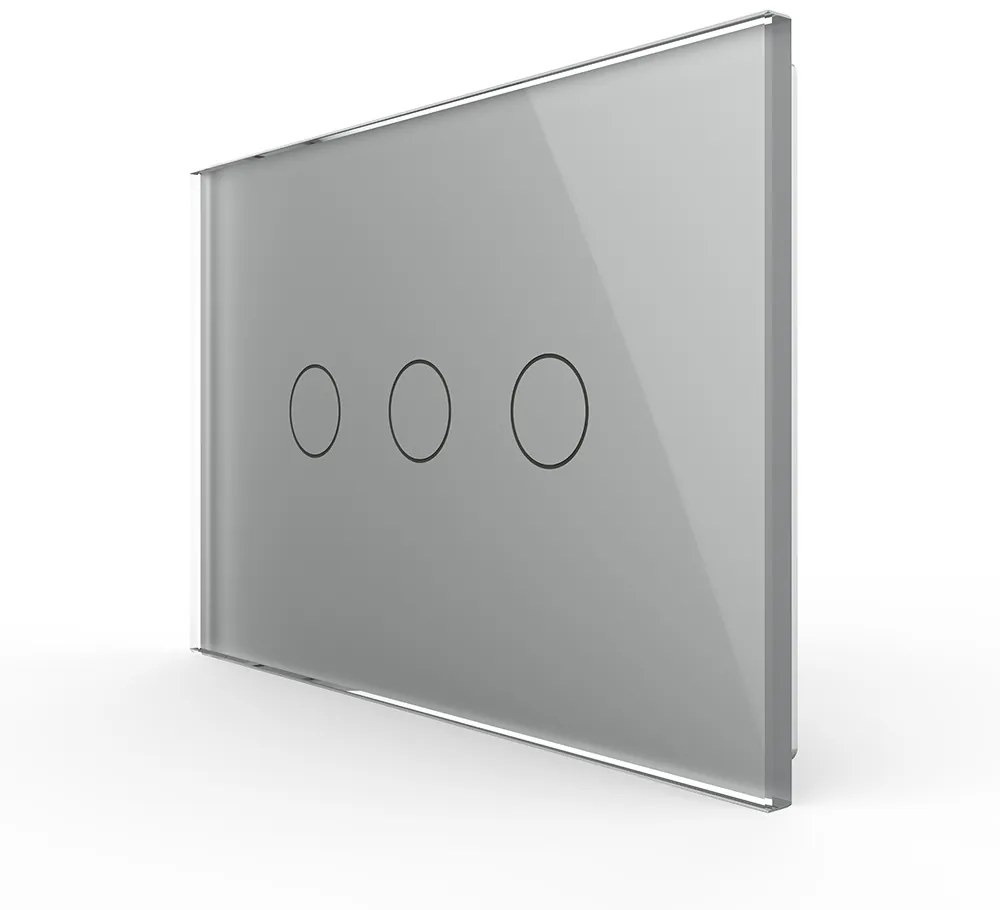 Intrerupator triplu cu touch Livolo din sticla, standard Italian, protocol ZigBee EC – Serie noua