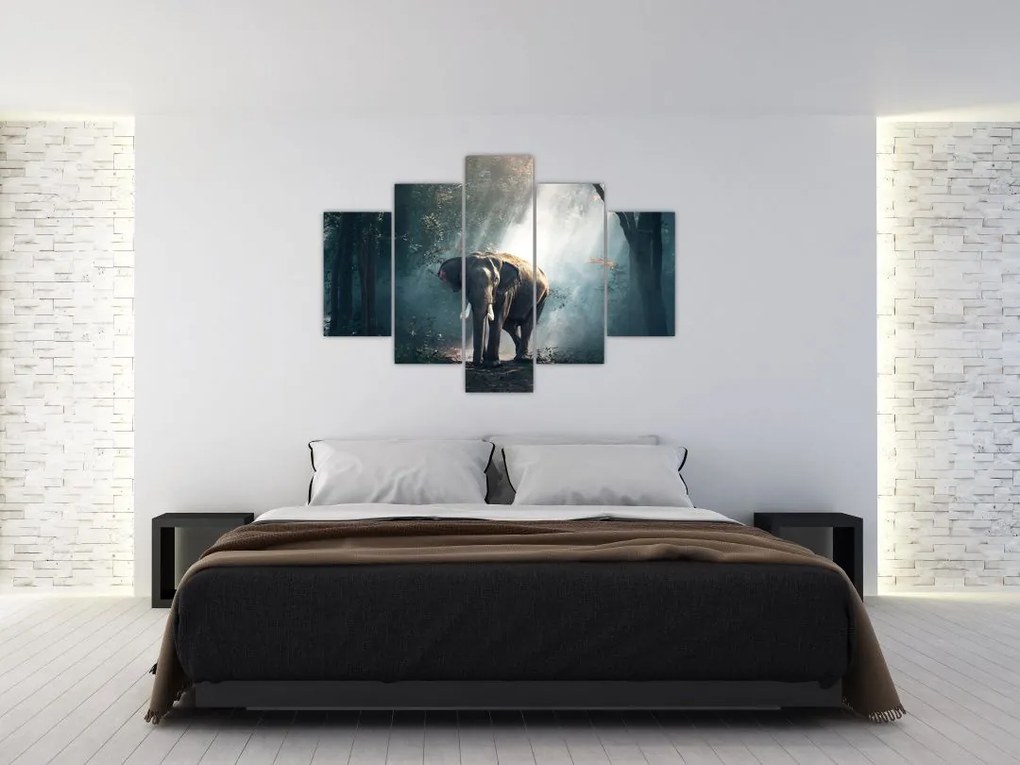 Tablou cu elefant în djunglă (150x105 cm)