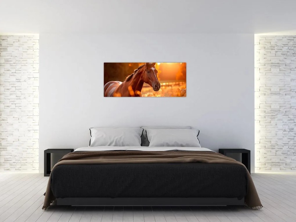 Tablou - Cal în apus de soare (120x50 cm)