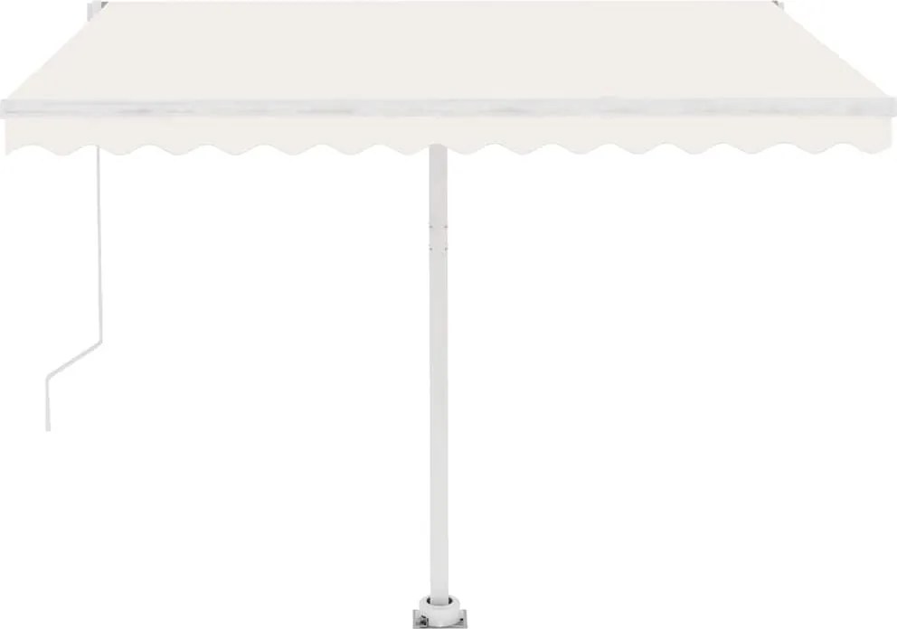 vidaXL Copertină autonomă retractabilă automat, crem, 350x250 cm