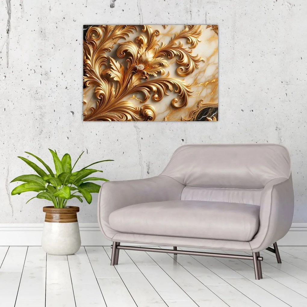 Tablou - Marmură cu auriu (70x50 cm)