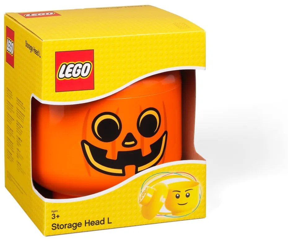 Cutie depozitare LEGO® Pumpkin Head L, portocaliu