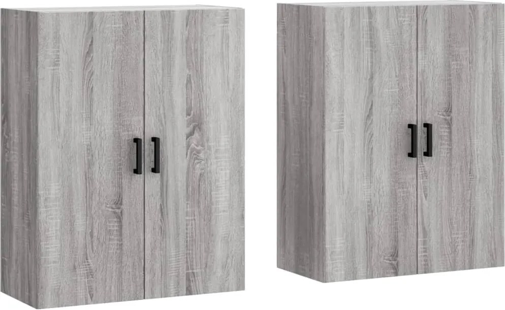 vidaXL Dulapuri montate pe perete, 2 buc, gri sonoma, 69,5x34x90 cm