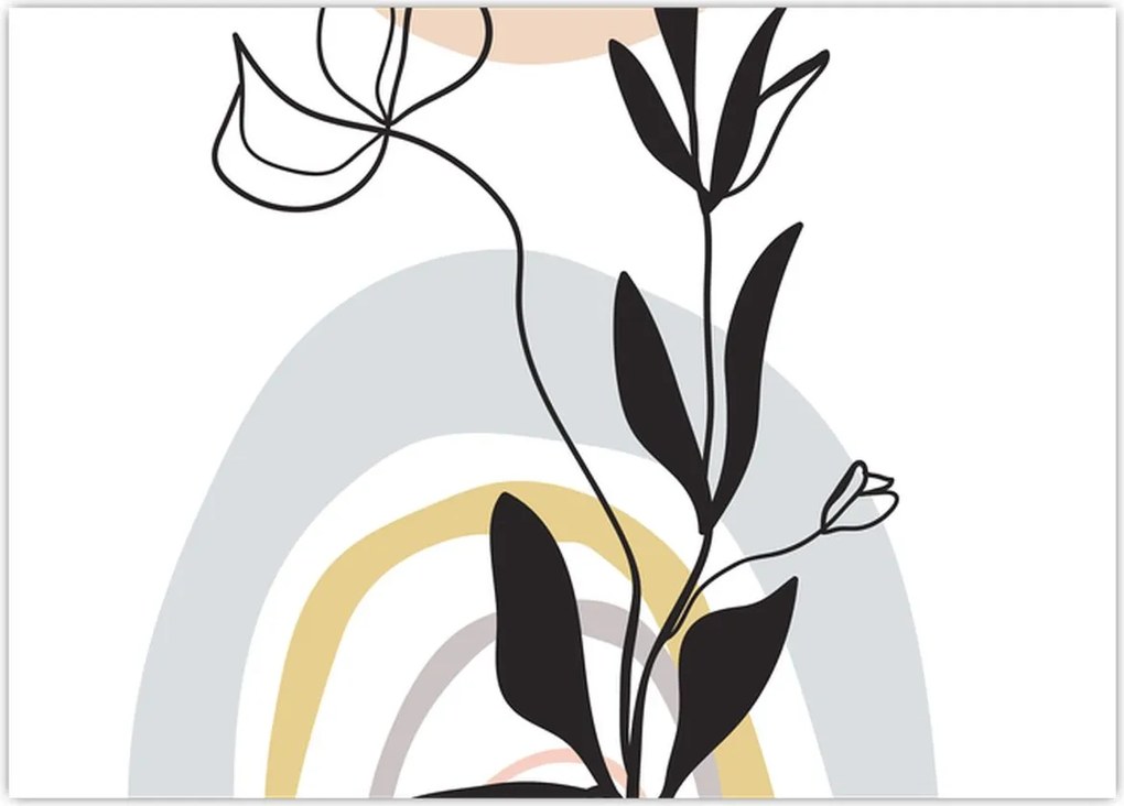 Tablou pe sticlă - Flori într-o vază N⁰1 (70x50 cm)