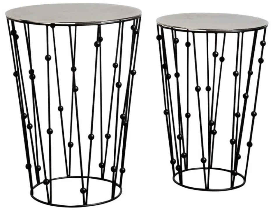 Set 2 laterale masute din aluminiu, Boulier