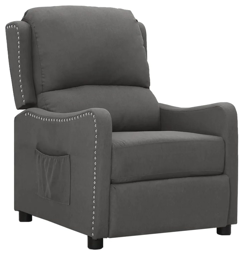 3093396 vidaXL Fotoliu cu ridicare, gri închis, textil