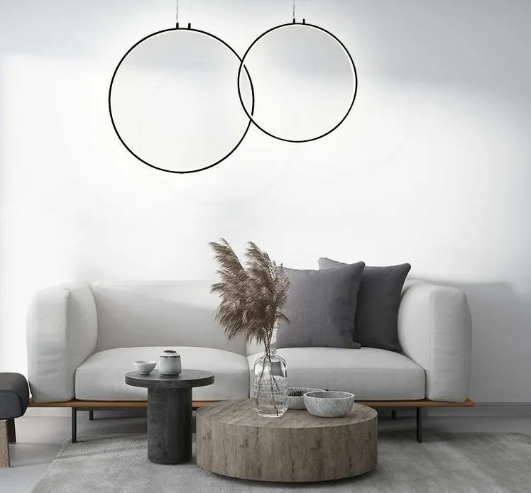 Lustra design inelar LED Ring 80 negru