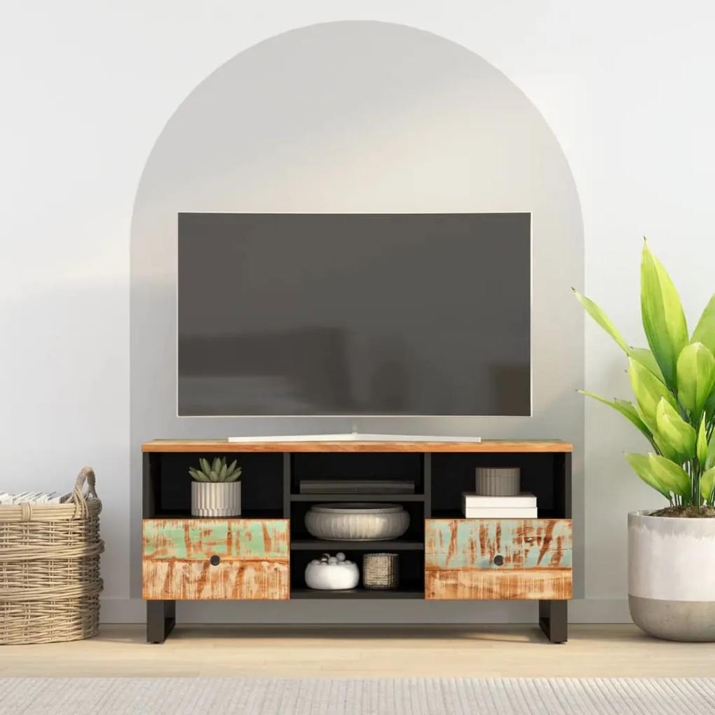 Comoda TV, 100x33x46 cm, lemn masiv reciclat  lemn compozit