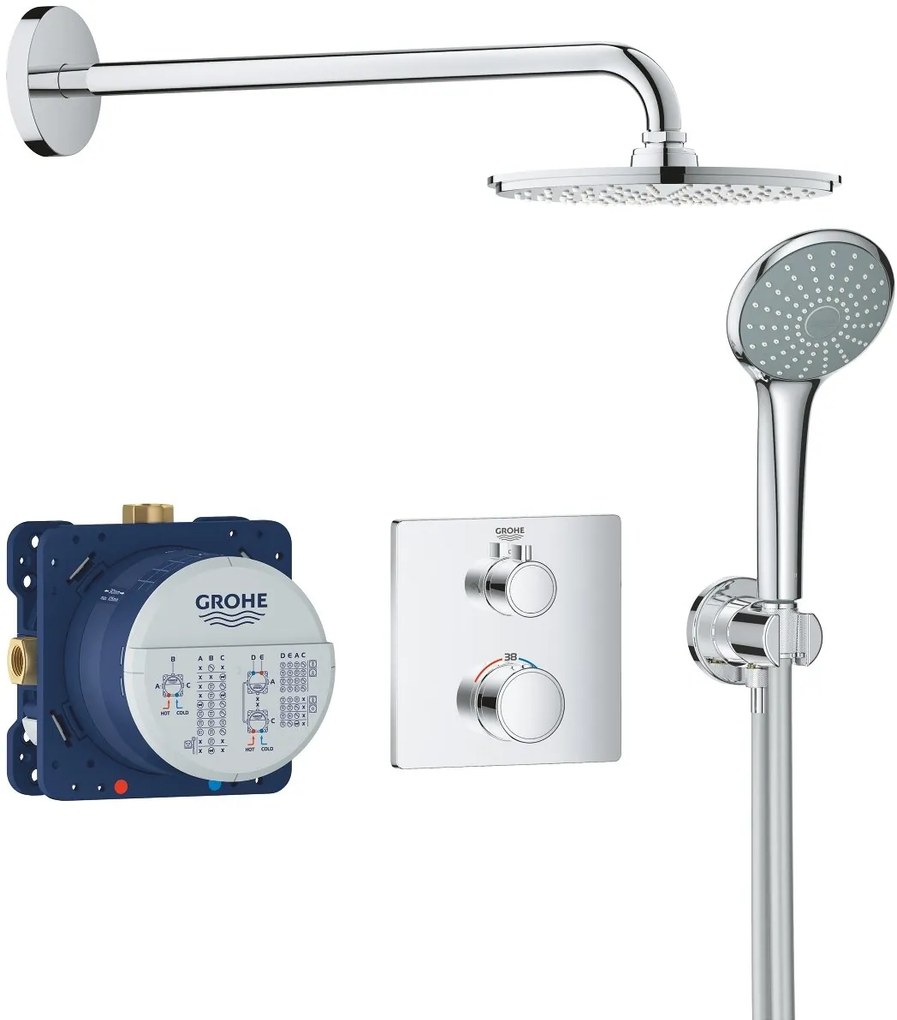 Grohe Grohtherm set de duș ascuns cu termostat StarLight Chrome 34734000