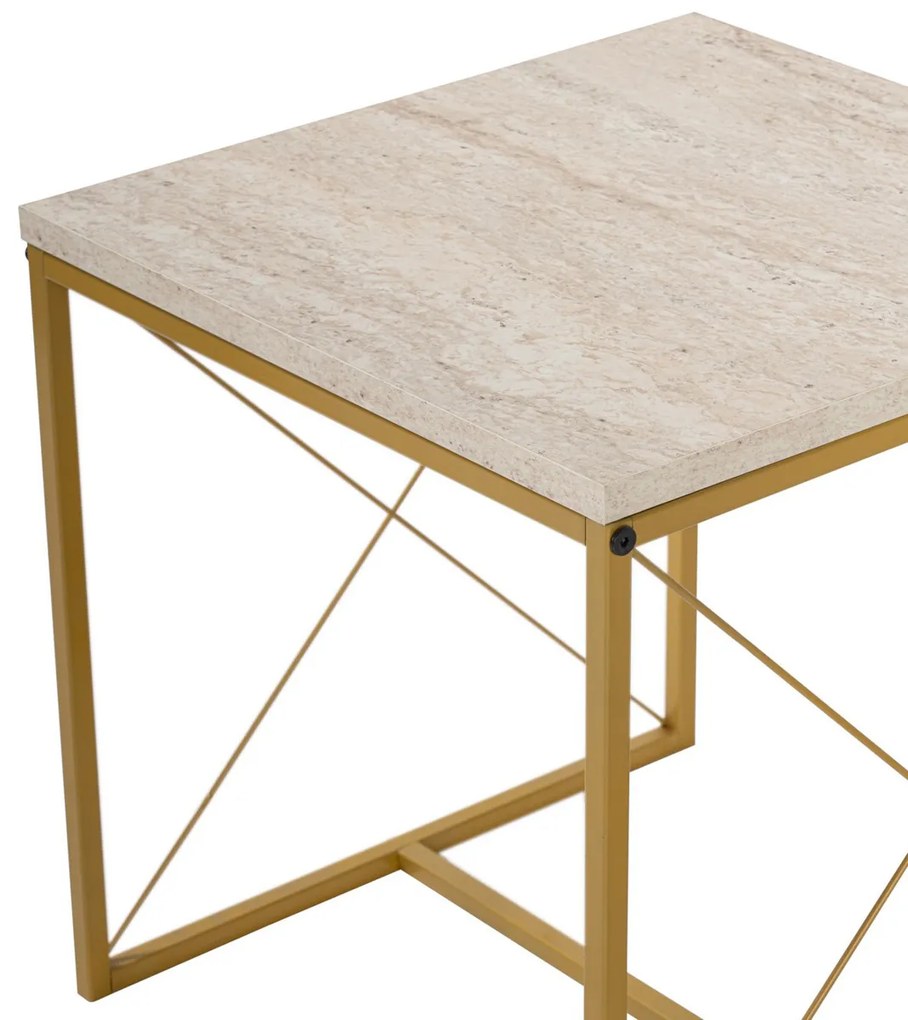 Masă de cafea Defne Gold Travertine