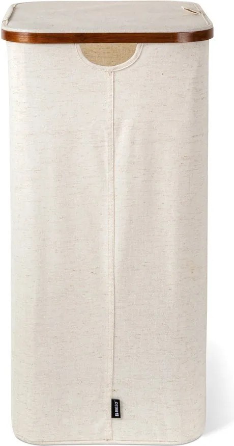 Coș de rufe crem din material textil Bamboo/Linen – Bigso