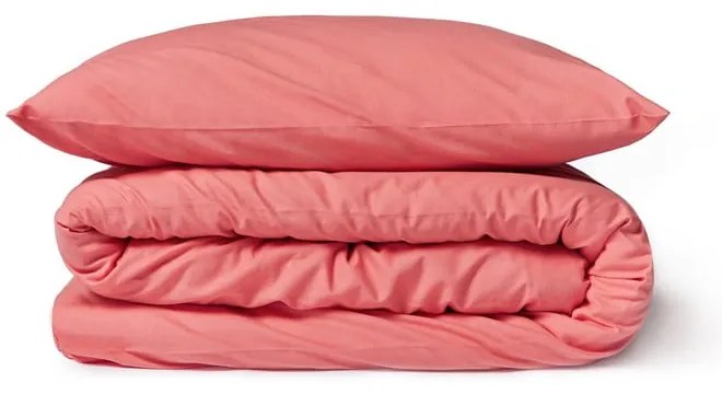 Lenjerie pentru pat dublu din bumbac Bonami Selection, 200 x 220 cm, roz corai