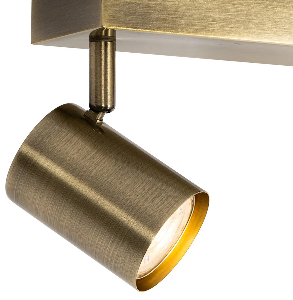 Plafoniera modernă bronz cu 2 lumini reglabile dreptunghiulare - Jeana