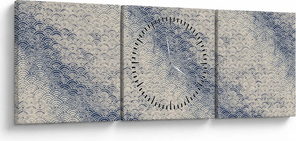 Tablou - Model de valuri (cu ceas) (90x30 cm)