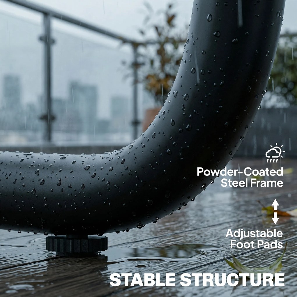 Outsunny Set Grădină Exterior 4 Piese cu 2 Canapele 2 Locuri 2 Mese cu Sticlă Perne Huse Detașabile și Buzunare Gri | Aosom Romania