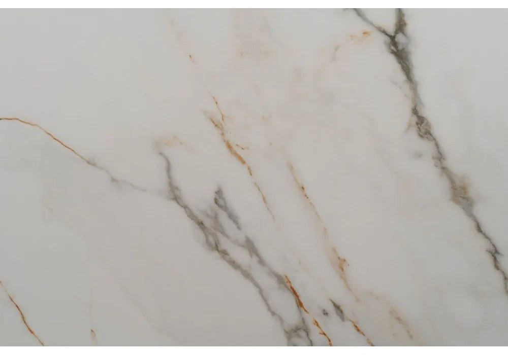 Masă de dining extensibilă cu blat cu aspect de marmură cu blat suplimentar 90x180 cm Rocía – Ixia