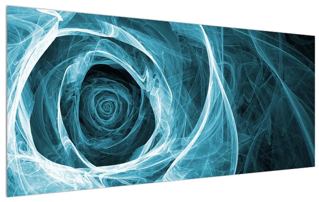 Tablou abstract cu trandafirul albastru (120x50 cm), în 40 de alte dimensiuni noi