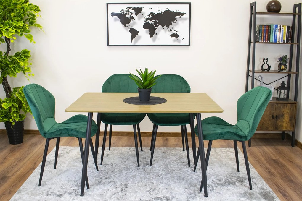 Masa de sufragerie cu blat in decor stejar WERONA 120x80