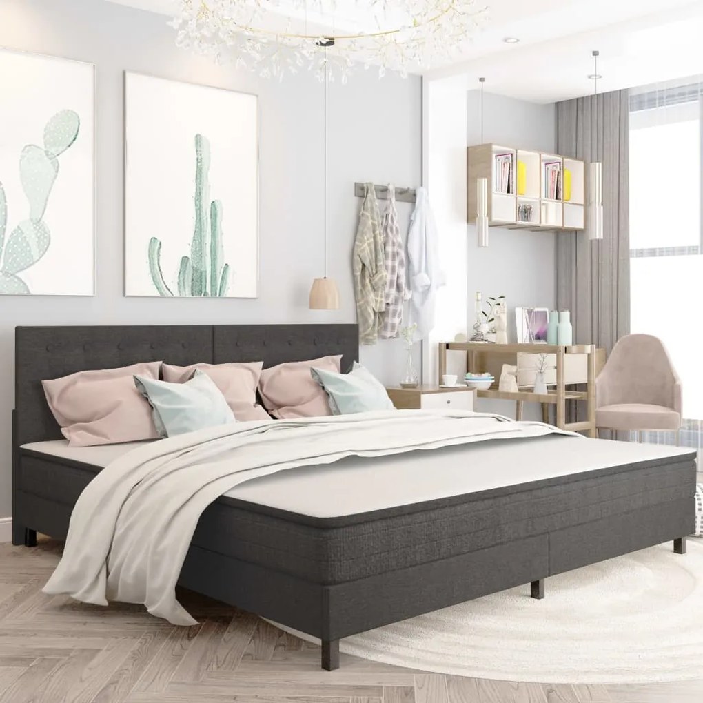 vidaXL Pat continental, gri închis, 200x200 cm, material textil