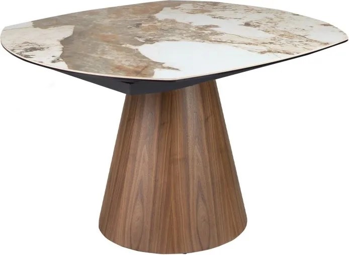 Masa extensibila design LUX Porcelain Marble 130-190cm