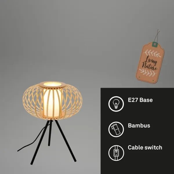 Lampă de masă Briloner 7759011 1xE27/10W/230V bambus