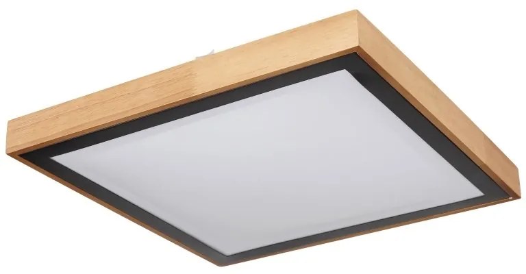 Plafoniera LED cu aspect lemn design modern Bruno maro 39x39cm 24W