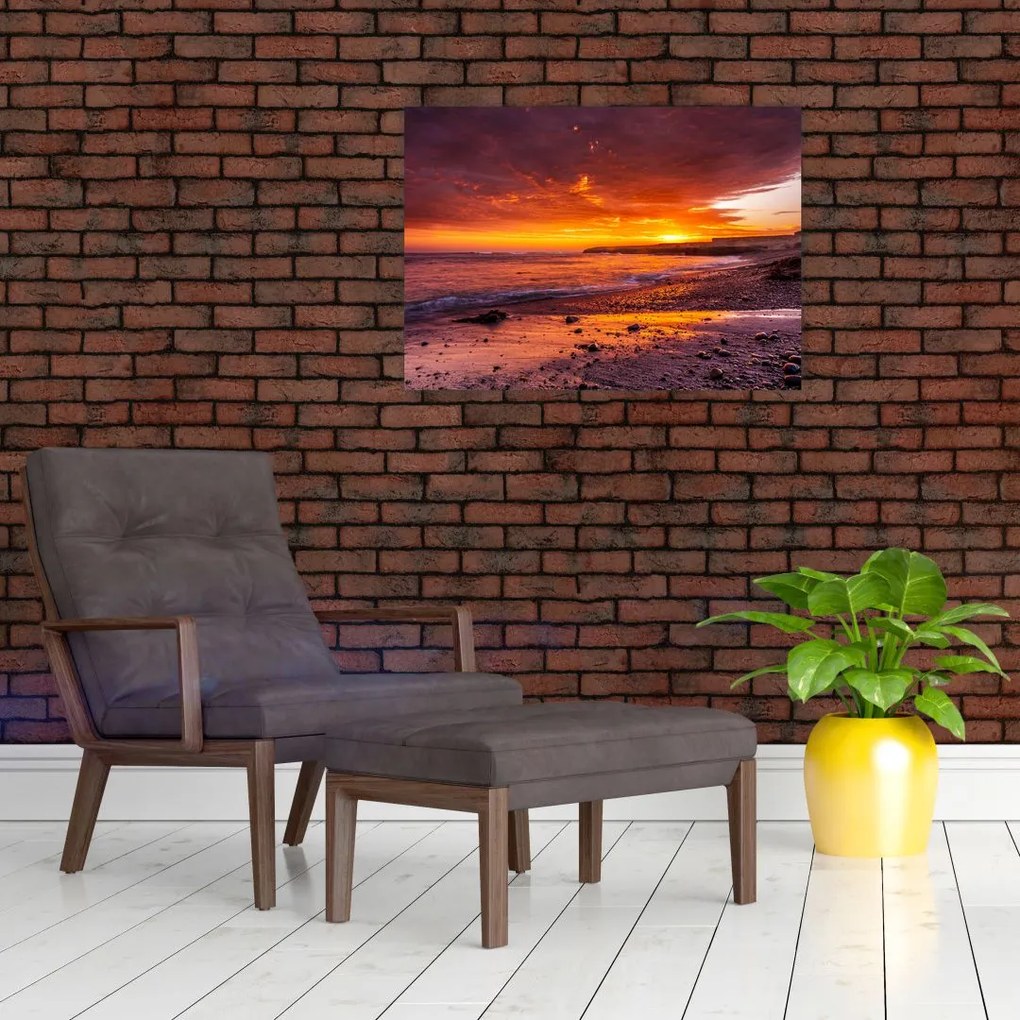 Tablou cu apus de soare la mare (70x50 cm)