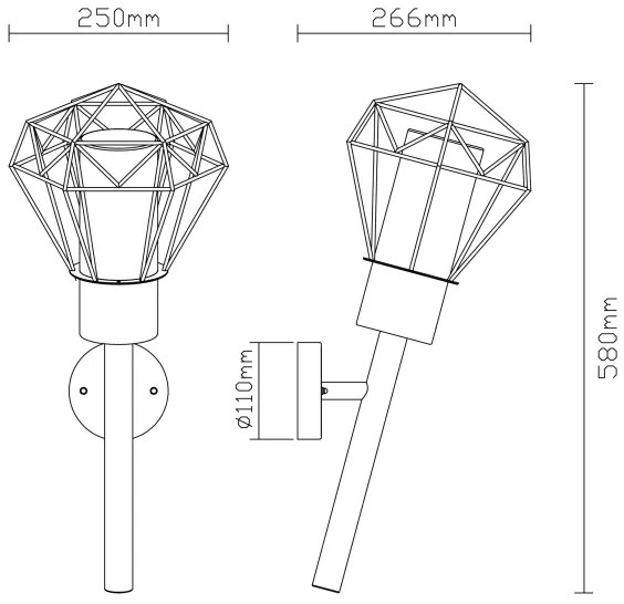 Aplică de exterior Globo 31355W HORACE 1xE27/15W/230V IP44