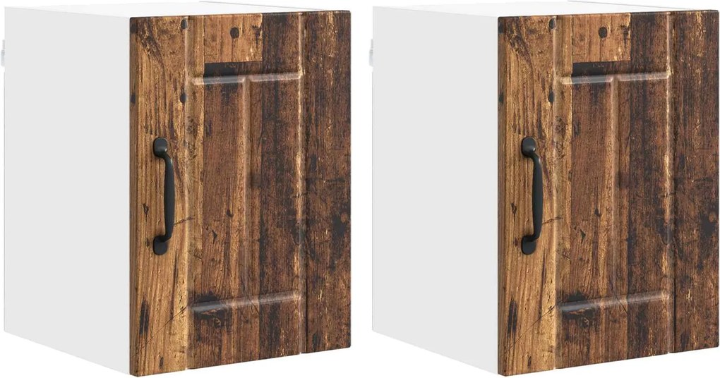 vidaXL Dulap de bucătărie 2 pcs Lemn vechi 30 x 31 x 40 cm