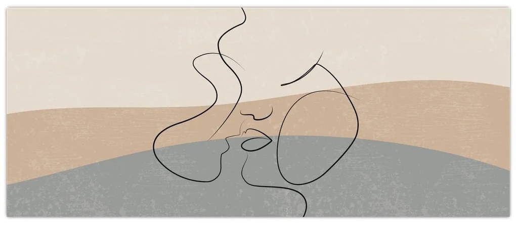 Tablou - Sărut de linie de artă (120x50 cm)