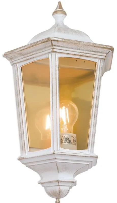 Aplica de perete exterior stil clasic IP43 Puchberg AL 11K/82505 weiÃ-gold/rauch OR