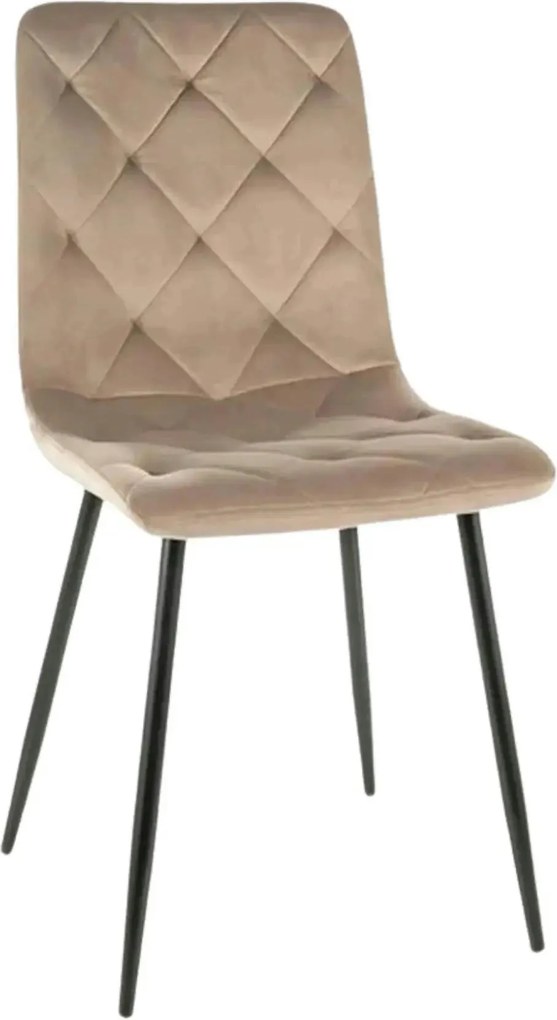 Scaun JERRY, bej/negru, stofa clasica/metal, 45x39x91 cm