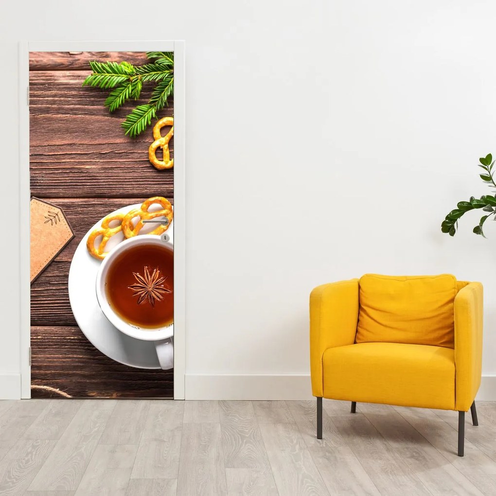 Fototapet pentru ușă - Cana cu decorațiuni (95x205cm)