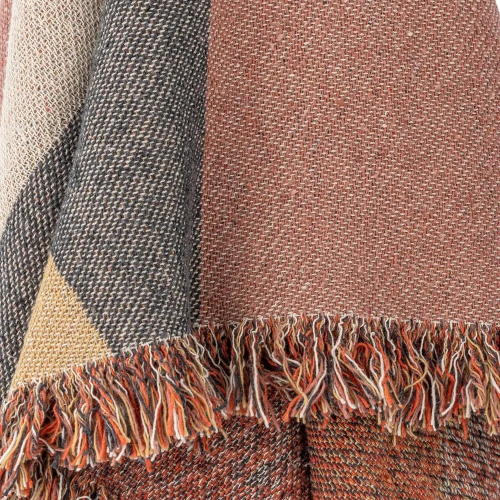 Pătură maro din bumbac reciclat 130x160 cm Arni – Bloomingville