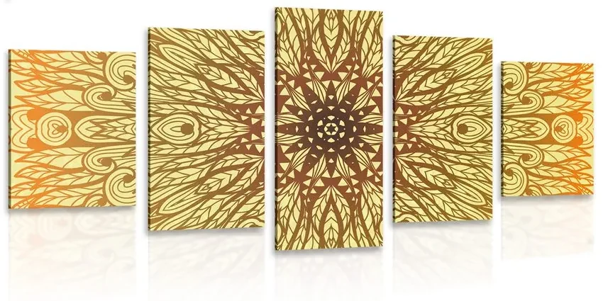 Tablou 5-piese ornament etnic unic