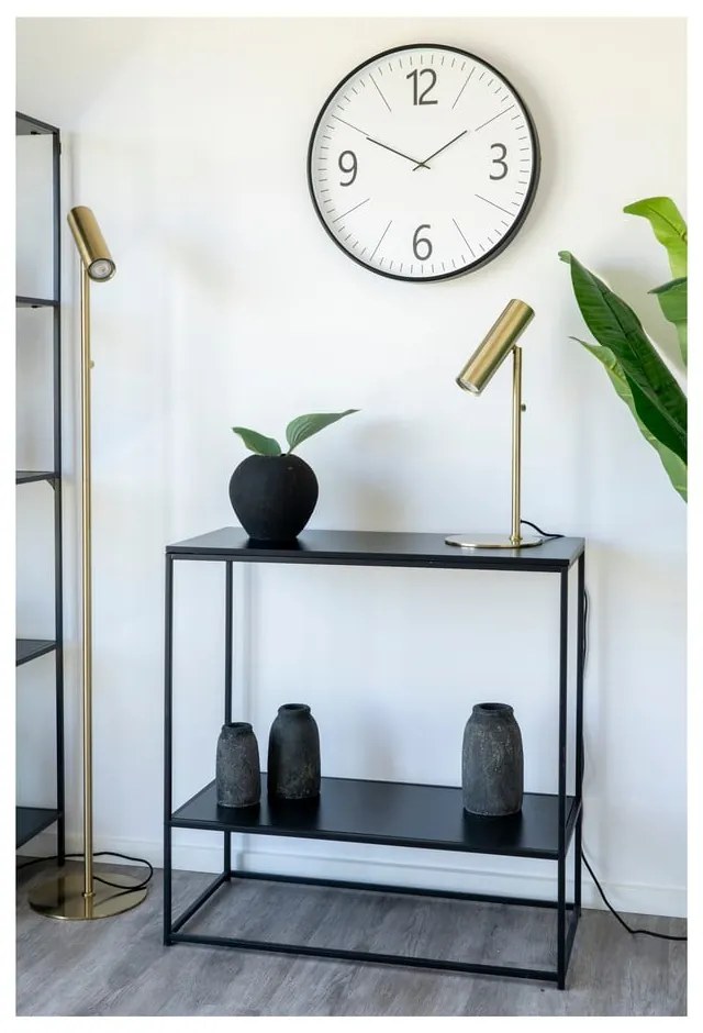 Masă consolă neagră cu blat negru 80x36 cm Vita – House Nordic
