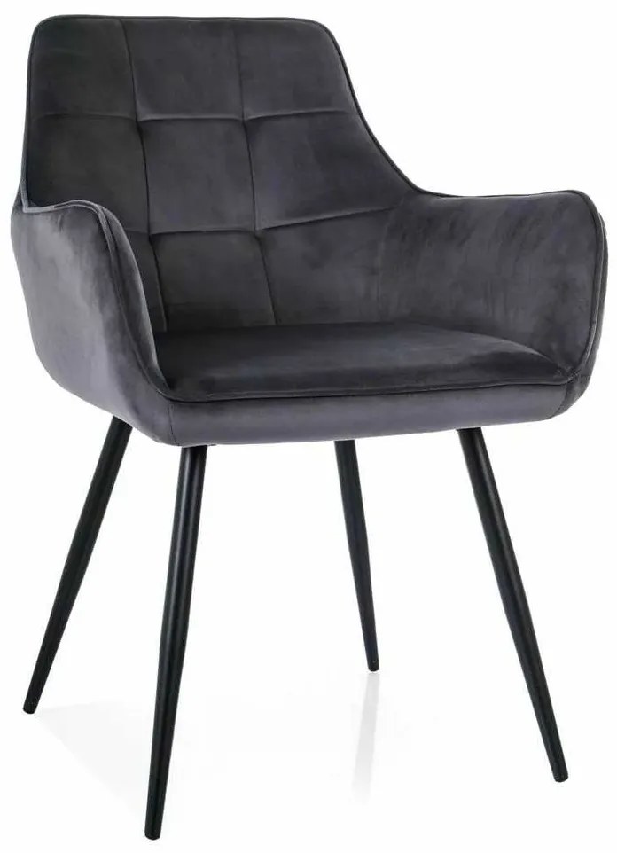 Scaun de bucătărie Pomme Velvet, negru