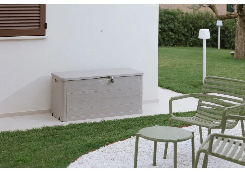 Cutie de depozitare pentru grădină gri deschis din plastic Woodys – Toomax