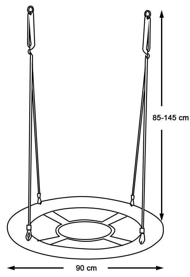 Leagan cuib-90 cm-rosu-fara cort