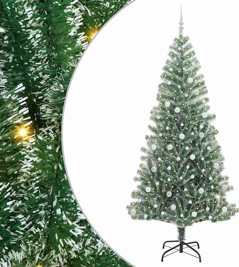 vidaXL Pom de Crăciun artificial cu zăpadă imitată și lumină LED