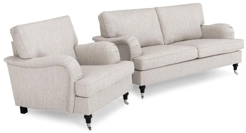 Set mobilier tapițat Bloomington A128Tapiterie, Picioare: Metal, Lemn, Role