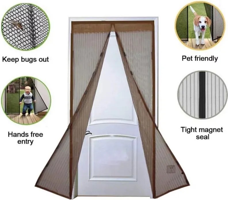 Zaparkorun Plasă cu închidere automată pentru uși - 210 x 98 cm